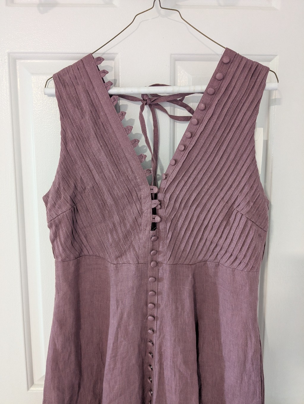 Linen Maxi Dress In Orchid Size M — image 5 of 8
